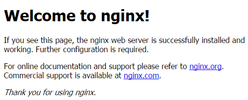 nginx landing page