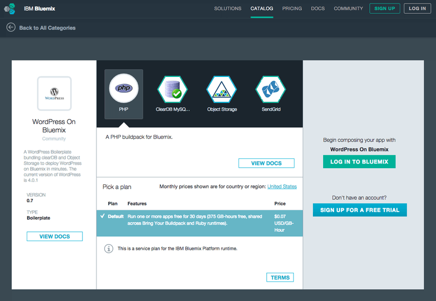 workpress-on-bluemix