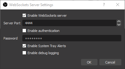 obs websocket settings