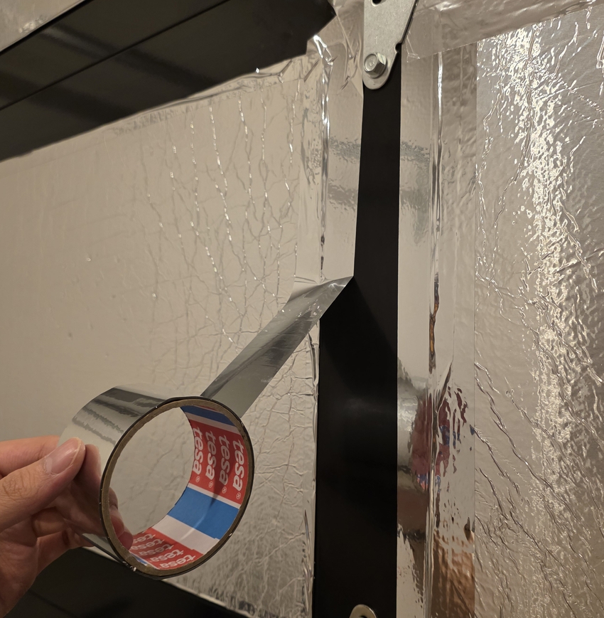 taped on