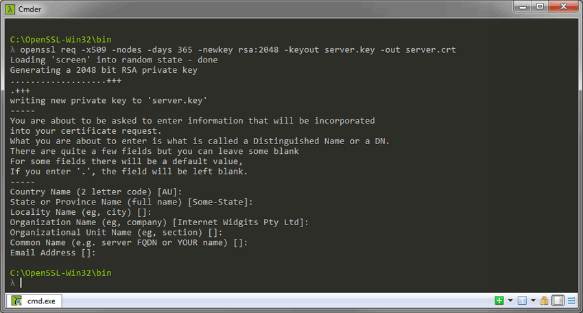 Windows SSL generation